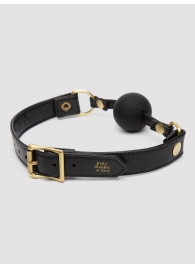 Черный кляп-шар Bound to You Faux Leather Ball Gag - Fifty Shades of Grey - купить с доставкой в Орске