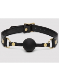 Черный кляп-шар Bound to You Faux Leather Ball Gag - Fifty Shades of Grey - купить с доставкой в Орске