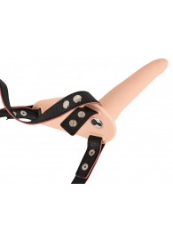 Телесный поясной страпон с вибрацией Vibrating Strap-On - 15,7 см. - Orion - купить с доставкой в Орске