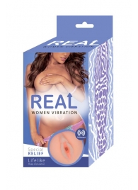 Телесный вибромастурбатор-вагина Real Women Vibration - Real - в Орске купить с доставкой