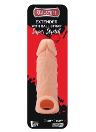 Телесная насадка EXTENDER WITH BALL STRAP 5.5 - 14 см. - Dream Toys - в Орске купить с доставкой