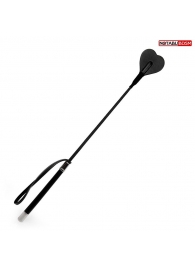 Черный стек с наконечником-сердечком - 54 см. - Notabu - купить с доставкой в Орске Черный стек с наконечником-сердечком - 54 см. - Notabu - купить с доставкой в Орске