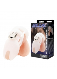 Белая клетка целомудрия Silicone Chastity Cage - BlueLine - купить с доставкой в Орске