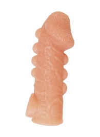 Телесная закрытая насадка с шишечками Cock Sleeve Size S - 13,8 см. - KOKOS - в Орске купить с доставкой