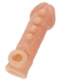 Телесная закрытая насадка с шишечками Cock Sleeve Size M - 15,6 см. - KOKOS - в Орске купить с доставкой