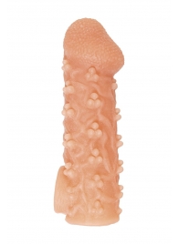 Телесная закрытая насадка с пучками шишечек Cock Sleeve Size S - 13,8 см. - KOKOS - в Орске купить с доставкой