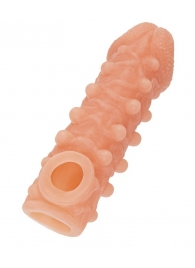 Телесная закрытая насадка с шариками Cock Sleeve Size S - 13,8 см. - KOKOS - в Орске купить с доставкой