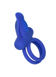 Синее перезаряжаемое эрекционное кольцо Silicone Rechargeable Dual Pleaser Enhancer - California Exotic Novelties - в Орске купить с доставкой