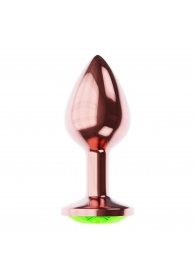 Пробка цвета розового золота с лаймовым кристаллом Diamond Emerald Shine S - 7,2 см. - Lola Games - купить с доставкой в Орске