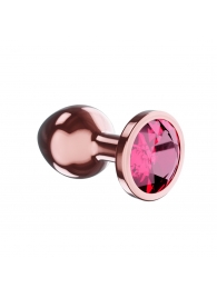 Пробка цвета розового золота с малиновым кристаллом Diamond Ruby Shine S - 7,2 см. - Lola Games - купить с доставкой в Орске