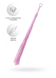 Розовый флоггер Anonymo - 64 см. - ToyFa - купить с доставкой в Орске Розовый флоггер Anonymo - 64 см. - ToyFa - купить с доставкой в Орске