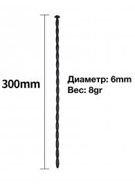 Черный уретральный расширитель - 30 см. - Rubber Tech Ltd - купить с доставкой в Орске