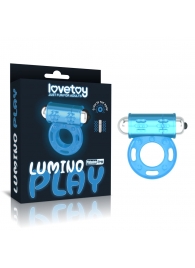 Голубое, светящееся в темноте эрекционное виброкольцо Lumino Play Vibrating Penis Ring - Lovetoy - в Орске купить с доставкой