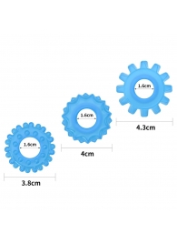 Набор из 3 голубых, светящихся в темноте эрекционных колец Lumino Play - Lovetoy - в Орске купить с доставкой