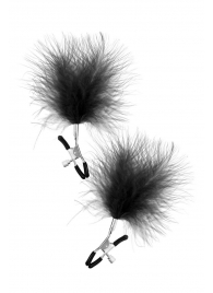 Зажимы на соски с черными пуховыми кисточками Sweet Caress Feather Nipple Clumps - Sweet Caress - купить с доставкой в Орске