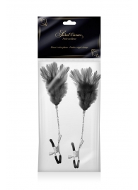 Зажимы для сосков с черными перьями Sweet Caress Feather Nipple Clumps - Sweet Caress - купить с доставкой в Орске