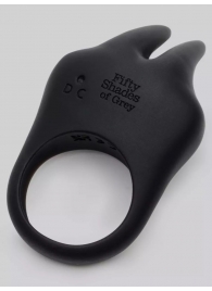 Черное эрекционное виброкольцо Sensation Rechargeable Vibrating Rabbit Love Ring - Fifty Shades of Grey - в Орске купить с доставкой