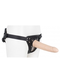 Пустотелый страпон Harness CLASSIC с бандажом - 19,5 см. - LOVETOY (А-Полимер) - купить с доставкой в Орске