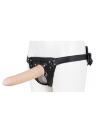 Пустотелый страпон Harness CLASSIC с бандажом - 19,5 см. - LOVETOY (А-Полимер) - купить с доставкой в Орске