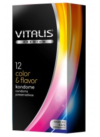 Цветные ароматизированные презервативы VITALIS PREMIUM color   flavor - 12 шт. - Vitalis - купить с доставкой в Орске