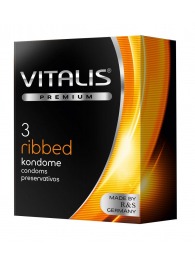 Ребристые презервативы VITALIS PREMIUM ribbed - 3 шт. - Vitalis - купить с доставкой в Орске