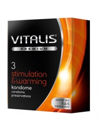 Презервативы VITALIS PREMIUM stimulation   warming с согревающим эффектом - 3 шт. - Vitalis - купить с доставкой в Орске