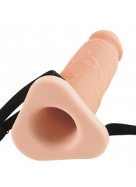 Телесный реалистичный фаллоимитатор с полостью Silicone Hollow Extension - 20 см. - Pipedream - купить с доставкой в Орске