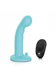 Голубая изогнутая насадка 6in Remote Control Ripple P-Spot G-Spot на черных трусиках - 16 см. - Pegasus - купить с доставкой в Орске