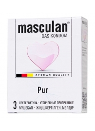 Супертонкие презервативы Masculan Pur - 3 шт. - Masculan - купить с доставкой в Орске