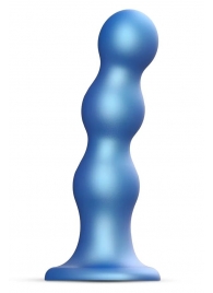 Голубая насадка Strap-On-Me Dildo Plug Balls size S - Strap-on-me - купить с доставкой в Орске