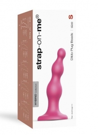 Розовая насадка Strap-On-Me Dildo Plug Beads size S - Strap-on-me - купить с доставкой в Орске