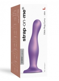 Фиолетовая насадка Strap-On-Me Dildo Plug Curvy size L - Strap-on-me - купить с доставкой в Орске