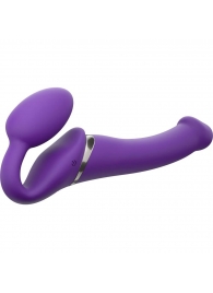 Фиолетовый безремневой вибрострапон Vibrating Bendable Strap-On - size L - Strap-on-me - купить с доставкой в Орске