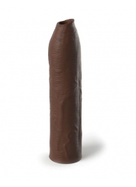 Коричневая насадка-удлинитель Uncut Silicone Penis Enhancer - 17,8 см. - Pipedream - в Орске купить с доставкой