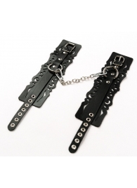 Узорчатые кожаные оковы с регулируемыми ремешками - Crazy Handmade - купить с доставкой в Орске