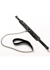 Черный ошейник с шипами и поводком - Crazy Handmade - купить с доставкой в Орске