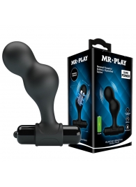 Черная анальная пробка с вибрацией Silicone Vibrating Anal Plug - 10 см. - Baile