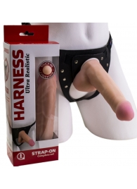 Страпон Harness из двух предметов: трусики с плугом и насадка-фаллос - 17 см. - LOVETOY (А-Полимер) - купить с доставкой в Орске