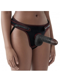 Женский темнокожий страпон Easy Strapon Set 7 Inch - 18 см. - Lovetoy - купить с доставкой в Орске