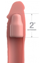 Телесная насадка-удлинитель 2 Inch Silicone X-tension with Strap - 20,3 см. - Pipedream - в Орске купить с доставкой