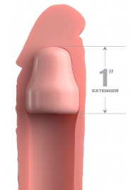 Телесная насадка-удлинитель 1 Inch Silicone X-tension - 17,8 см. - Pipedream - в Орске купить с доставкой