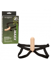 Телесный фаллопротез из силикона Extension with Harness - 15,75 см. - California Exotic Novelties - купить с доставкой в Орске