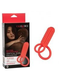 Красное эрекционное кольцо Silicone Rechargeable Vertical Dual Enhancer - California Exotic Novelties - в Орске купить с доставкой