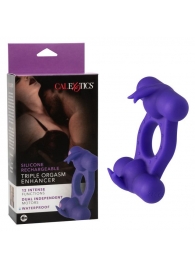 Фиолетовое эрекционное виброкольцо с двумя моторами Silicone Rechargeable Triple Orgasm Enhancer - California Exotic Novelties - в Орске купить с доставкой