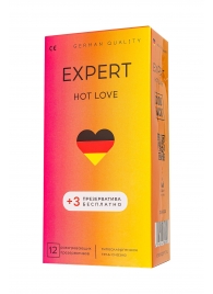 Презервативы EXPERT Hot Love с разогревающим эффектом - 12 шт.(+3 в подарок) - Expert - купить с доставкой в Орске