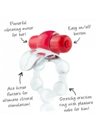 Виброкольцо с язычком и красным виброэлементом Overtime - Screaming O - в Орске купить с доставкой
