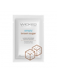 Саше лубриканта на водной основе Simply Aqua Brown Sugar с ароматом коричневого сахара - 3 мл. - Wicked - купить с доставкой в Орске