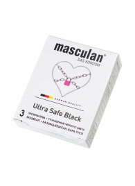 Ультрапрочные презервативы Masculan Ultra Safe Black - 3 шт. - Masculan - купить с доставкой в Орске