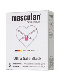 Ультрапрочные презервативы Masculan Ultra Safe Black - 3 шт. - Masculan - купить с доставкой в Орске