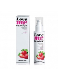 Съедобное согревающее массажное масло Love Me Tender Strawberry с ароматом клубники - 100 мл. - Love to Love - купить с доставкой в Орске